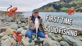 First time squid fishing🦑
