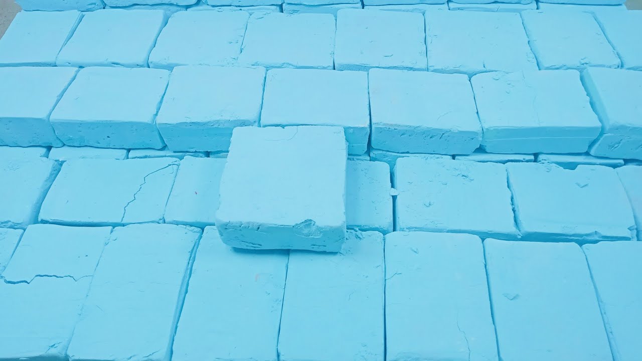Sky Blue soft gymchalk crispy | crunchy | relaxing | oddly satisfying ...
