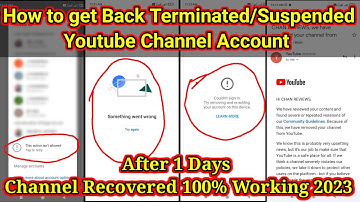 Get Back Terminated/Suspended Youtube Channel FAST! YouTube Tips Tamil