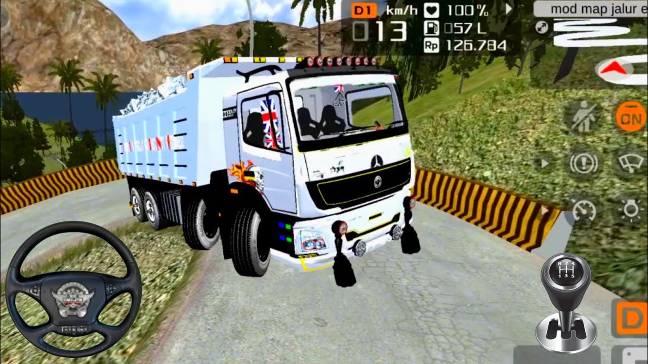 😱Indian Off-road Bharat Benz Tipper Truck Driving | Bus Simulator Indonesia Gameplay | Bussid Mod