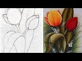 Pintura de tulipas para iniciantes