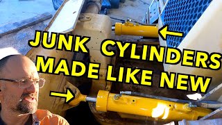 Fixing Hydraulic Cylinders.  Re-pack, Re-rod, CAT D3 Dozer.