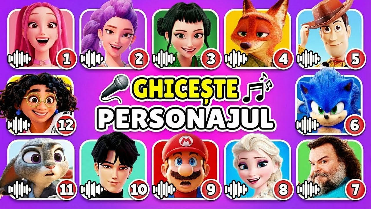 Ghicește Personajele Din Filme După Cântec și Voce 🎤🎵🔥 Zootopia 2, Kpop, Disney