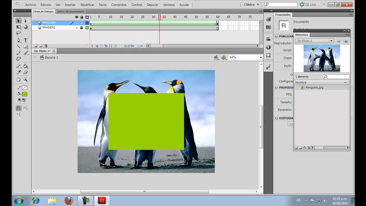 FLASH CS5 MÁSCARAS 1 con animación de forma YouTube