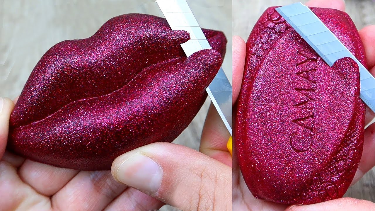 Relaxing Soap Cutting ASMR. Satisfying Soap and lipstick cutting. Corte de jabón - 725