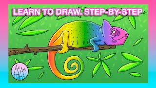 #AdArt - Learn how to draw a chameleon step-by-step.