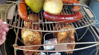 WSM Hanging Chicken & Potato Bombs
In this video, I use the WSM 22.5. The setup is using the Weber Extension Rack for hanging meat like a PBC. Also, instead of using the hang rods, I placed a warmer rack over the extension rack to cook onions, peppers, and Cajun smoked sausages on top of it. Also, we cooked some potato bombs and shrimp on skewers in the bottom rack. Everything turned out really good. This cook was a lot of fun. The WSM performed well. I used a Thermoworks thermometer product.
Click here to help us offset cost to produce the PIF channel
https://www.paypal.me/PhilNFlorence
Music- YouTube Audio Library
Bumper Tag- John Deley
Cielo- Huma-Huma
Dock Rock- John Deley and the 41 Players
Sauce Used was CHS Sauce
Can be purchased on EBAY
https://www.ebay.com/str/carolinasurcies/Grocery/_i.html?_storecat=29335420016 WSM Hanging Chicken & Potato Bombs