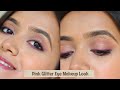 Pink Glitter Eye Makeup Tutorial | Step by Step easy Party/Festive Makeup 💄|| Anshika Soni