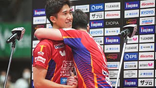 張本智和 Tomokazu Harimoto 吉村真晴 Maharu Yoshimura Tインタビュー 木下マイスター東京 VS 琉球アスティーダ ノジマTリーグ【卓球 Tリーグ公式】
