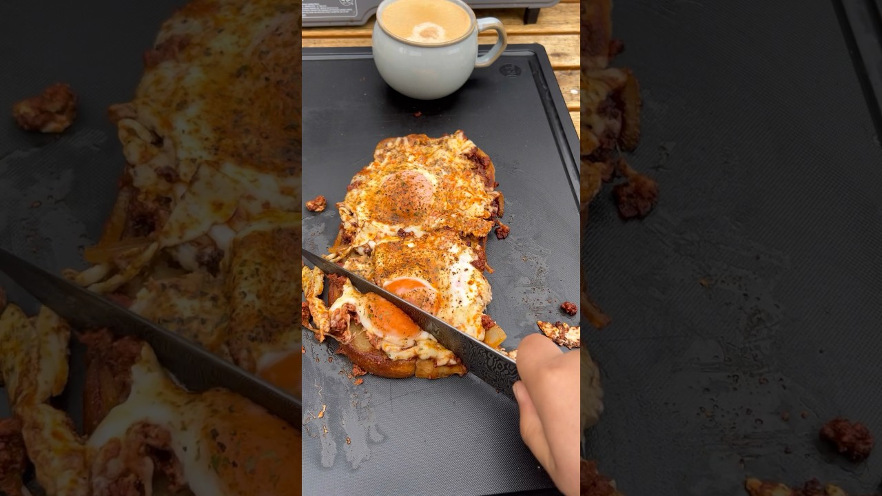 Chorizo and eggs on toast
