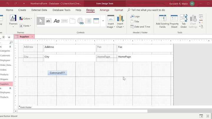 Create a Button on an Access Form