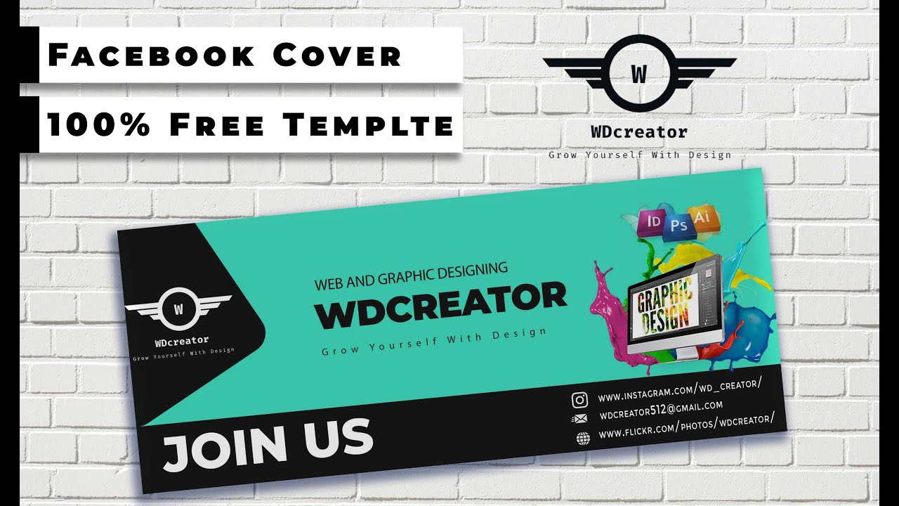 Facebook cover design PSD free download| Facebook page cover PSD template free download