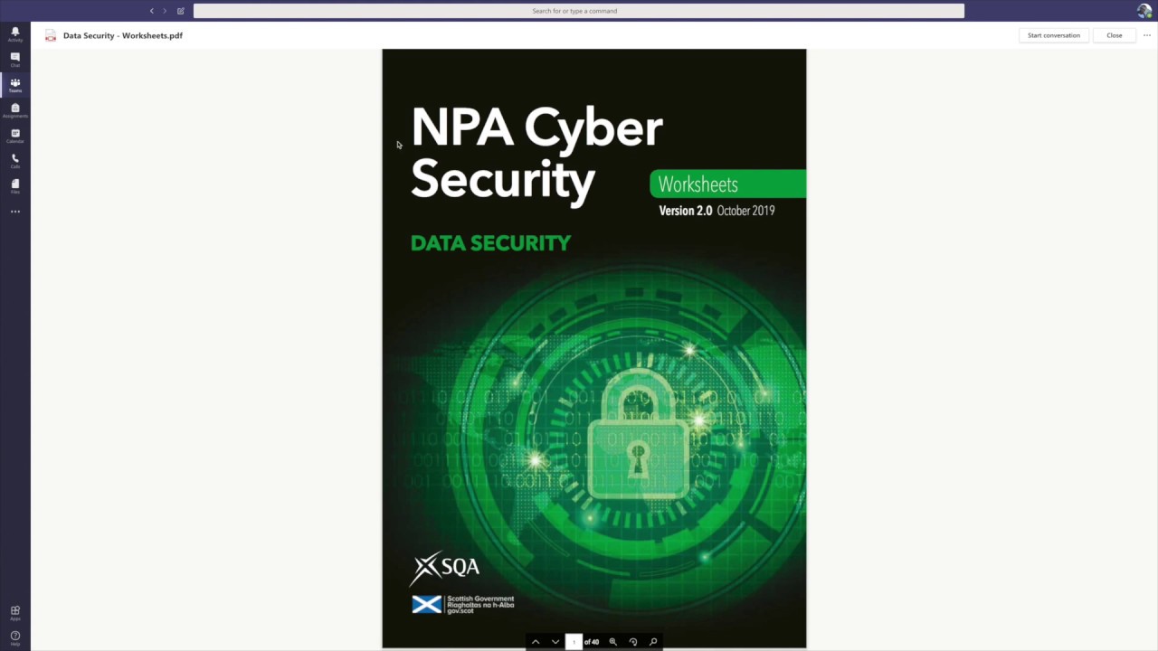 NPA Cyber Security Introduction + Data Security Tasks - (19-05-2020)