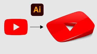 Create YouTube Logo in 3D Emerging Style in Illustrator | 3D Logo Design Tutorial