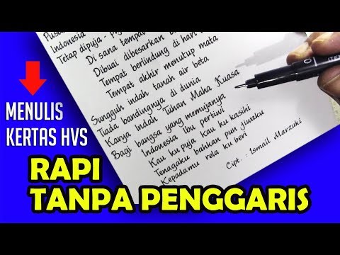 TRIK BELAJAR MENULIS YANG BAGUS RAPI LURUS kertas HVS polos - write neatly on printing BLANK paper