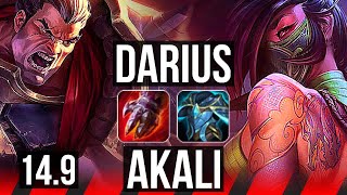 DARIUS vs AKALI (TOP) | 6 solo kills, 1200+ games | EUW Master | 14.9