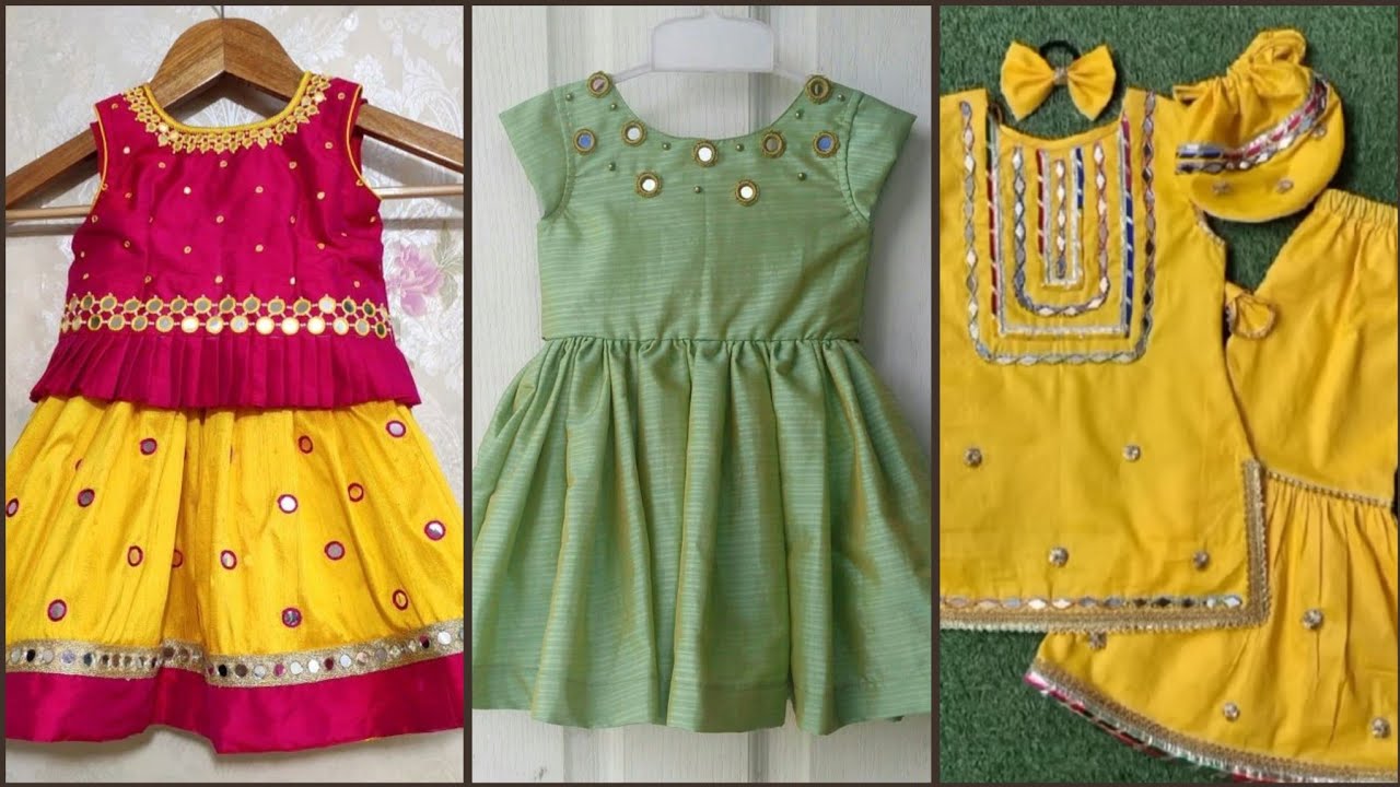 Latest Baby Girl Homemade Mirror Work Dress Designs 2025||Baby Girl Dress Design Fancy