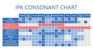 Таблица согласных звуков МФА - IPA consonant chart