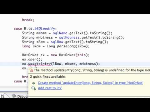 Android Developing Applications Tutorial   123   Updating SQLite Entry