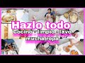 LO HAGO TODO COCINO + LIMPIO + LAVO MUCHA ROPA || PREPARATIVOS DEL PAVO || LIMPIA CONMIGO LIZBETH FE