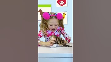 Nastya Learns How To Foster a Kittens #shorts