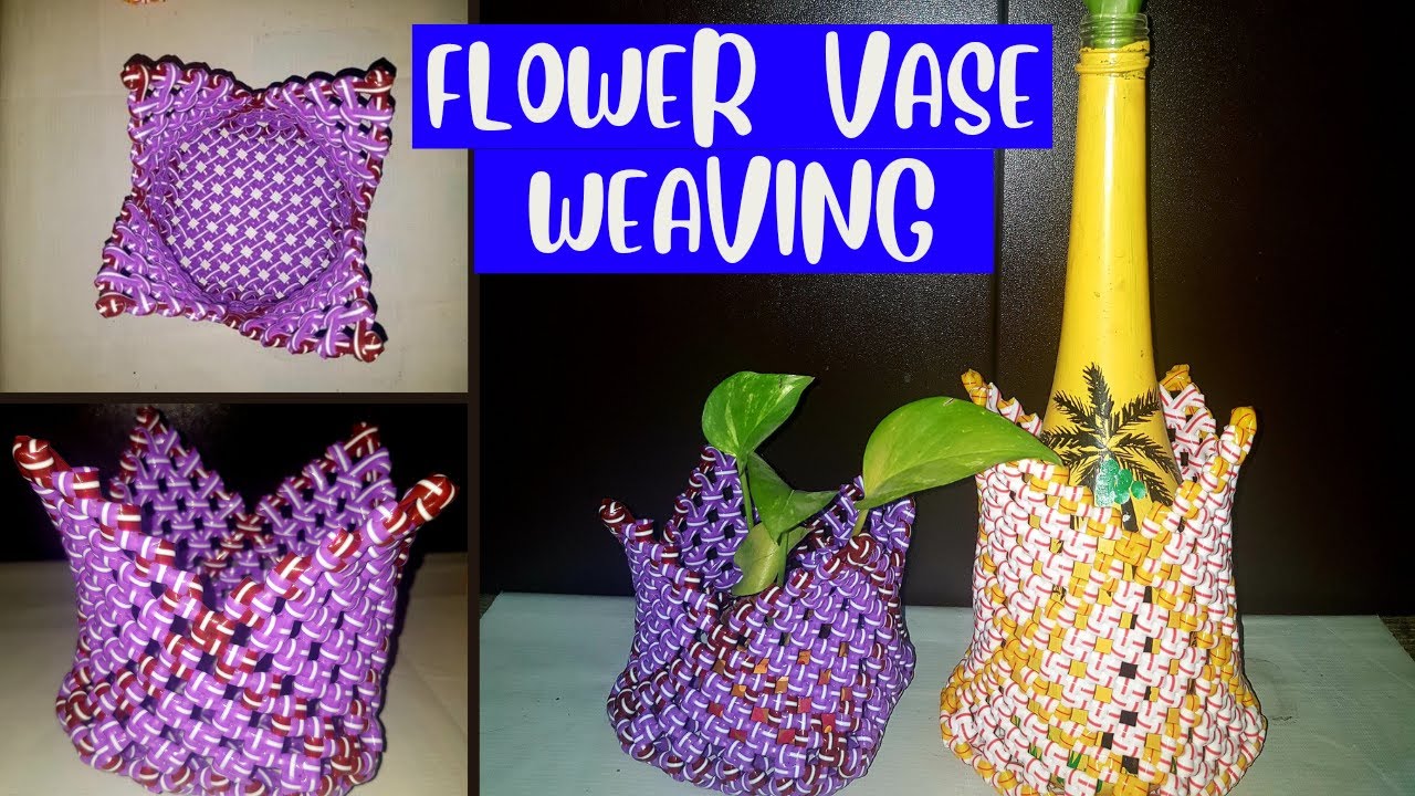 Flower vase weaving || Plastic wire pot || Plastic wire pen holder || diy craft || mini basket