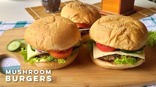 Homestyle Nomeat Mushroom Burger Recipe  Tasty And Meaty Mushroom Patty Burger