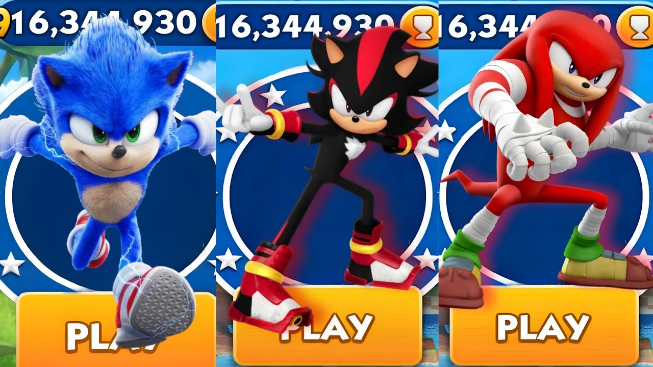 Sonic Dash - Sonic VS Shadow Boom VS Knuckles Boom _ Movie Sonic vs All ...