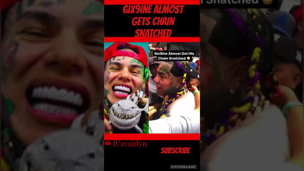 6ix9ine almost gets his chain snatched 
