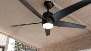 Review of Hampton Bay Mena 54" indoor / outdoor LED fan with remote