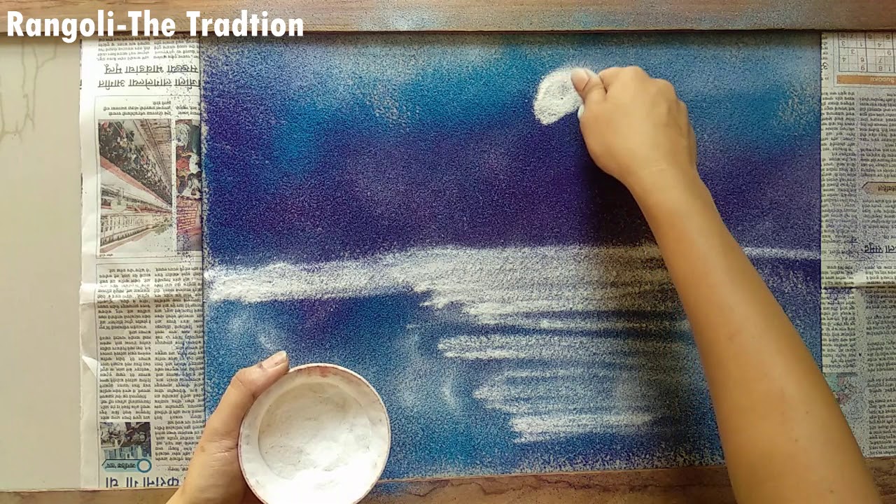 Simple Scenery Rangoli Very Easy Scenery#Basic Scenery Rangoli for beginners## - YouTube