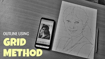 Draw Outline using Grid Method ( Portrait Sketching ) || Tamil