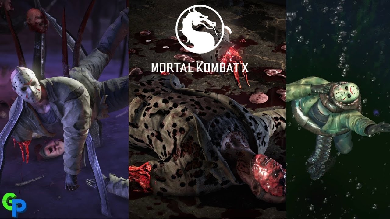 Mortal Kombat X Predator All Stage Fatalities on Jason Voorhees The Pit Refugee Kamp The