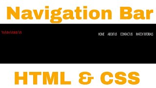How to create nav bar using HTML & CSS | YouTube Tutorials Tuts