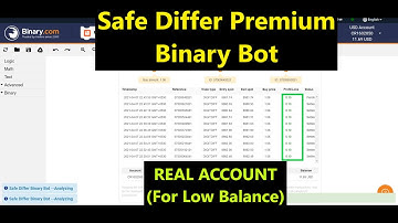 Safe Differ Premium Binary Bot | Real Account | 100% Profit Guaranteed | Low Balance | Download Now