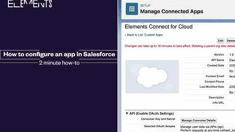How to create a connected app in Salesforce for Elements Connect for Jira