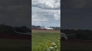 Emirates A350 take off from NCL intl
