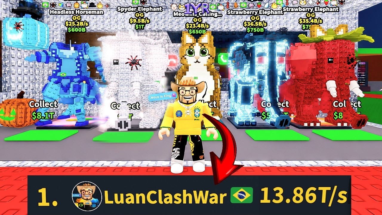 VOLTEI A SER O TOP 1 DO MUNDO NO STEAL A BRAINROT 😳🔥