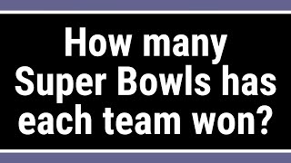 How many Super Bowls has each team won?