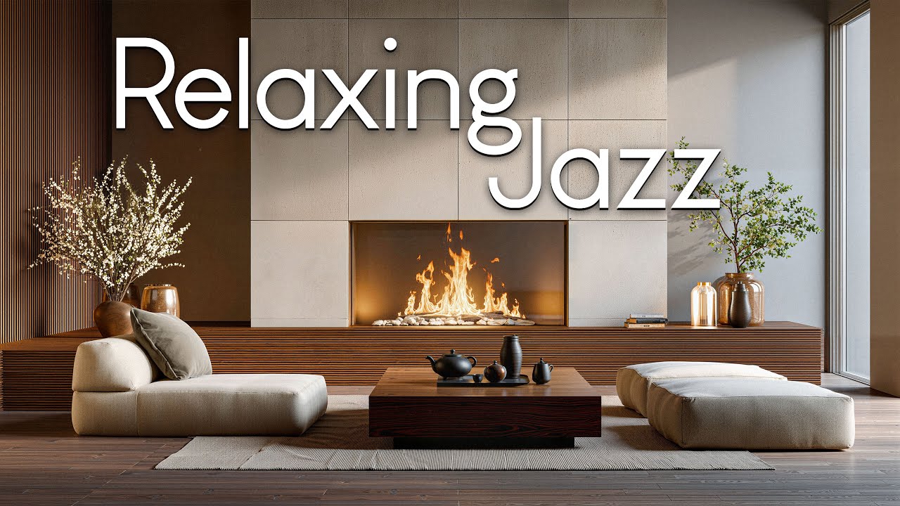 Relaxing Jazz Music | Cozy Fireplace Lounge for Relaxing, Dinner,  Study & Work