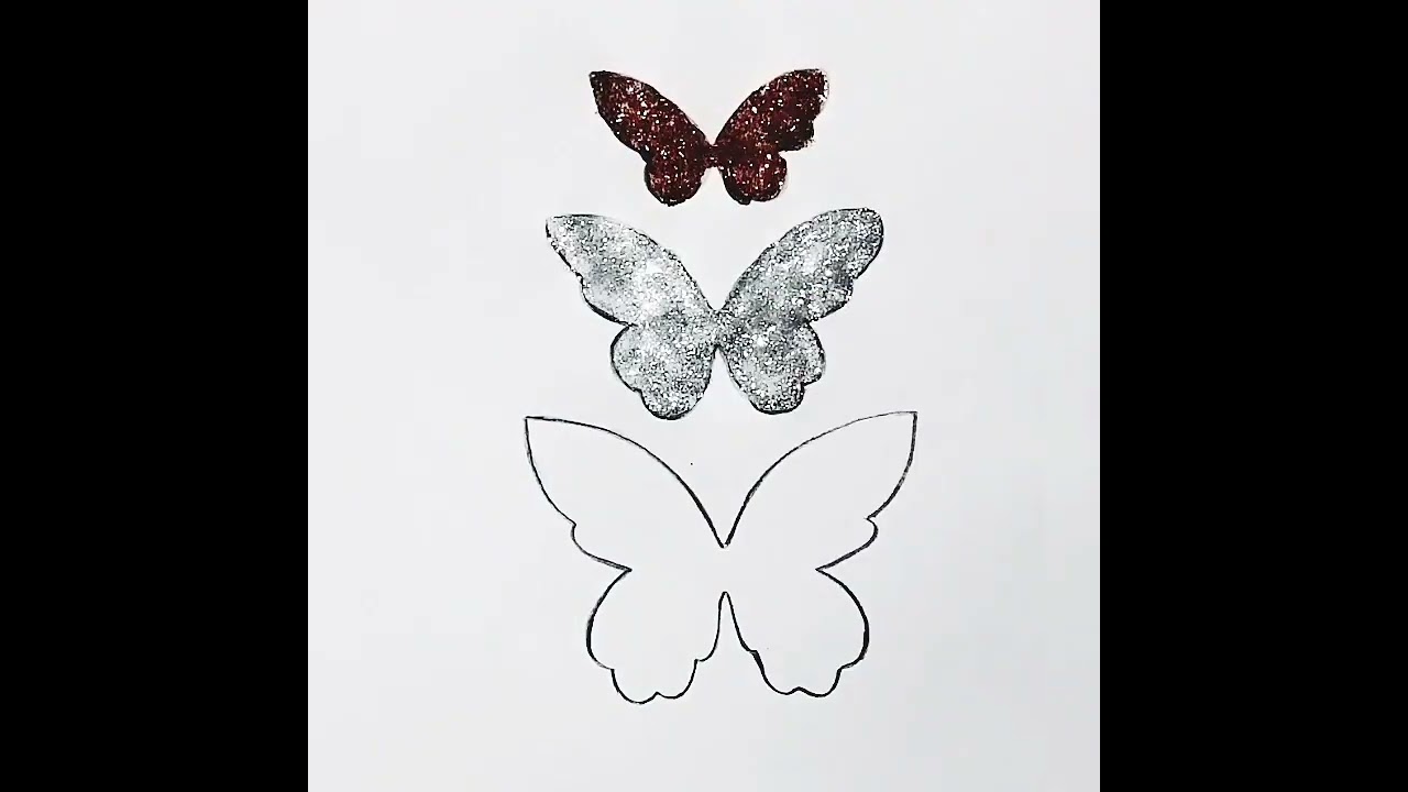 how to draw a glitter butterfly||drawdraw||