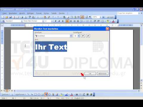 Fügen Sie ein WordArt-Objekt mit dem Text Hello World ein.