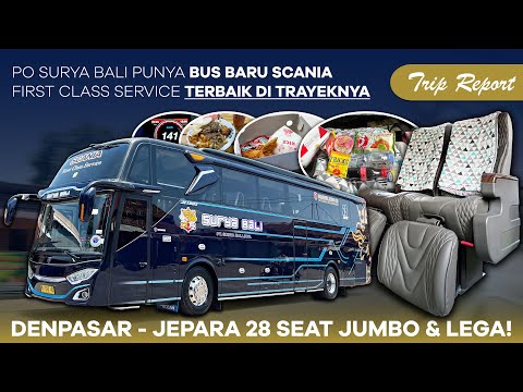 Line Perdana PO Surya Bali SB 011 SCANIA K360IB First Class Service Denpasar - Jepara 28 Seat Jumbo!