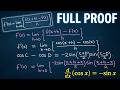 A’Level Maths Derivative of cosx from First Principles Full Proof