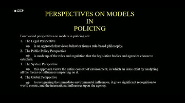 Video Lecture Presentation for Comparative Models in Policing