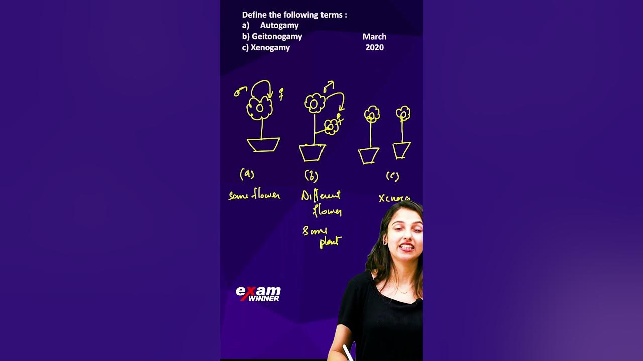 Define autogamy, geitonogamy ,xenogamy | Plus Two Biology - YouTube