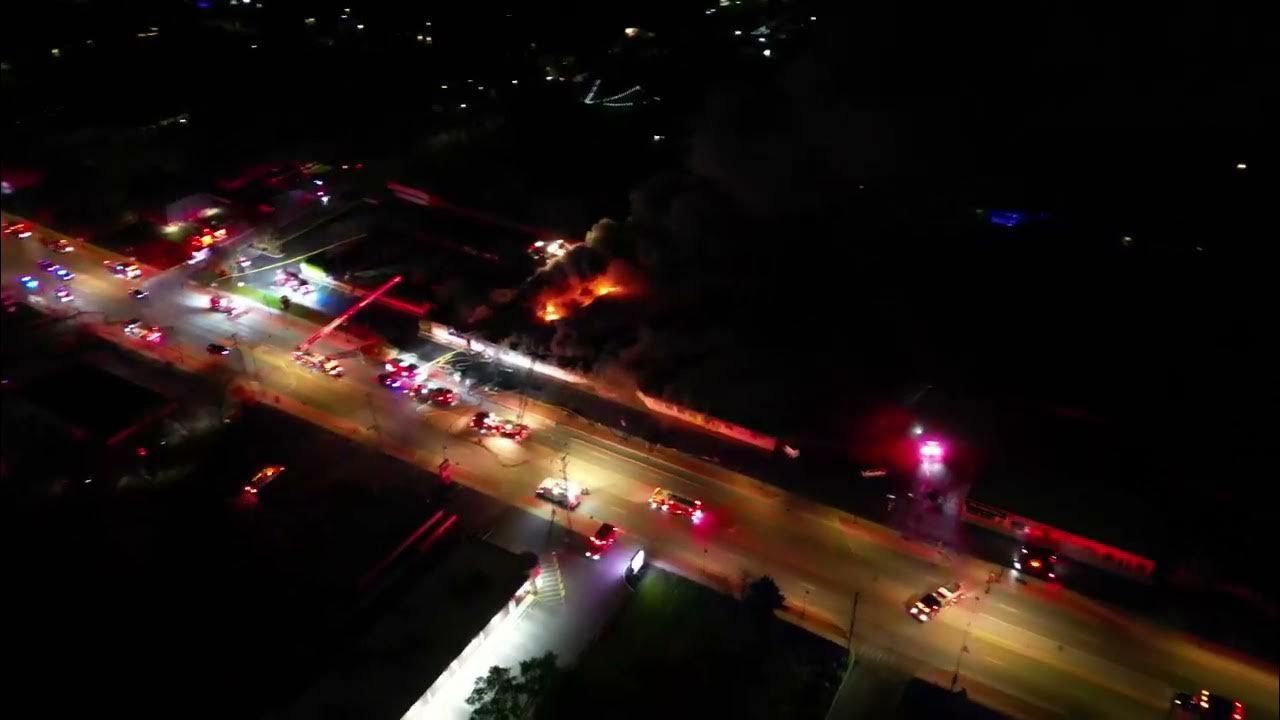 Oak Forest Bowling Alley Fire [Drone Footage] YouTube