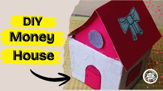 DIY cardboard money bank| miniature house  #wastematerialcraft #cardboardhouse #bestoutofwaste #diy
