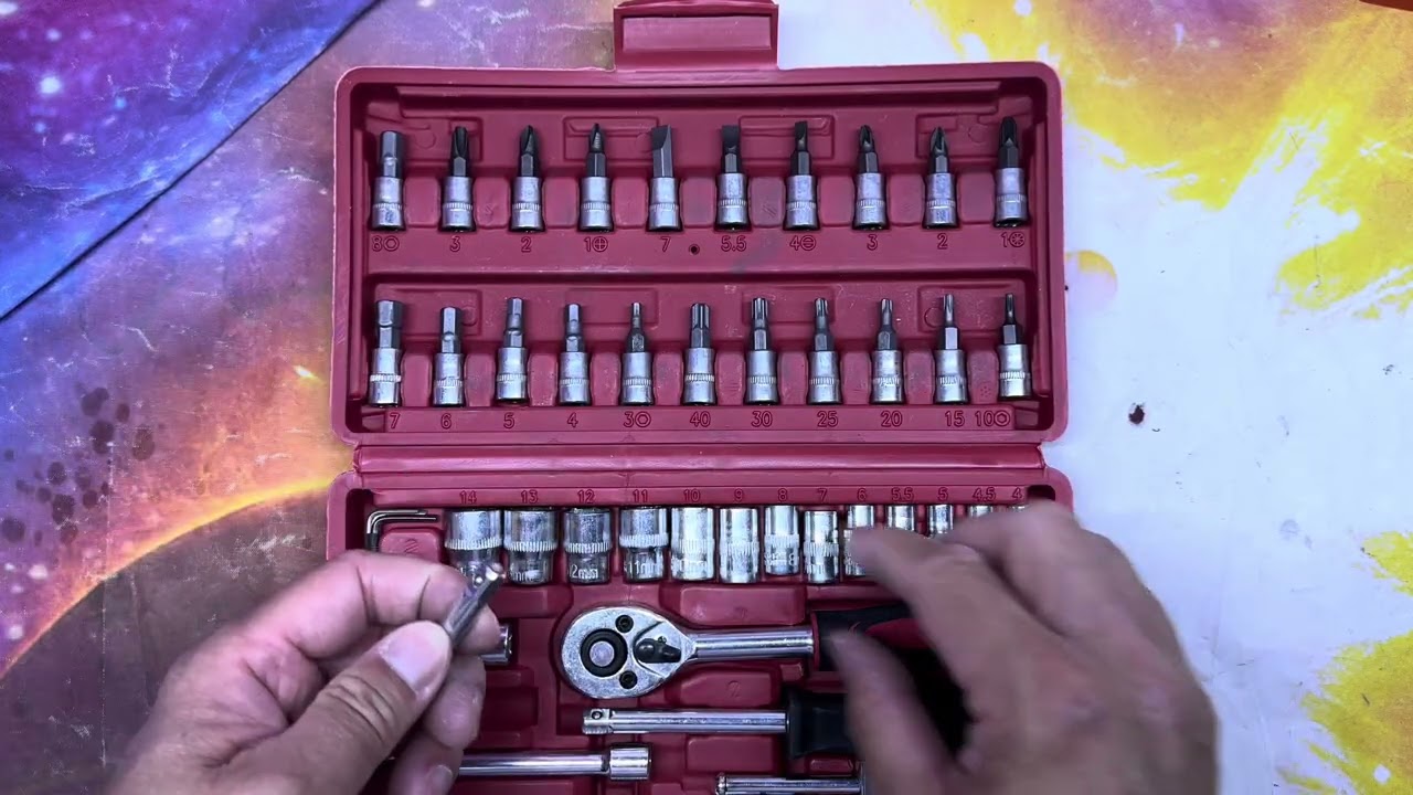 [拼多多購物篇] 46件套棘輪扳手汽車、家用維修工具 ¥12.89