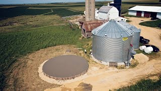 Building Grain Bins  Concrete Foundation